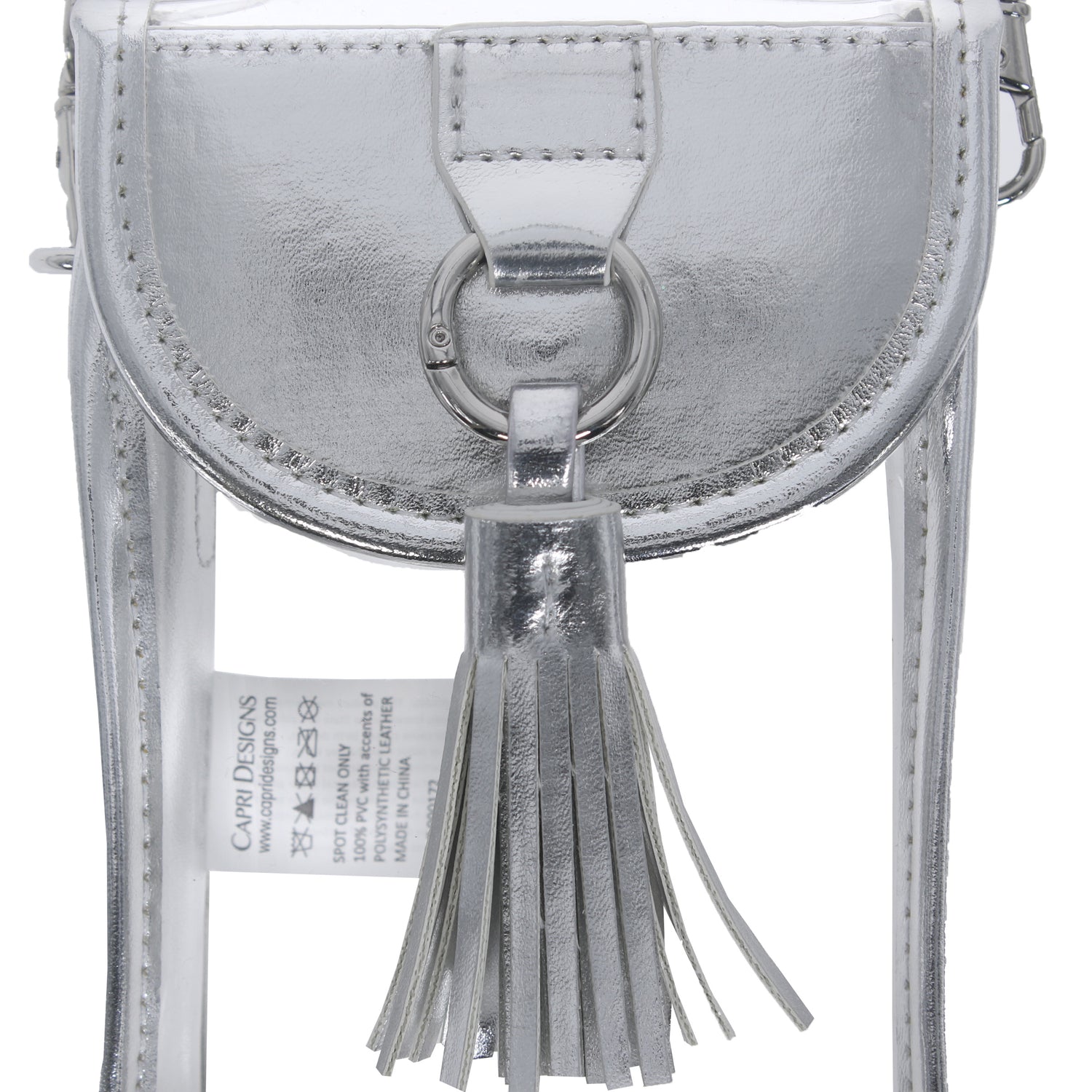 Cell Phone Crossbody- Clear Pvc/ Silver