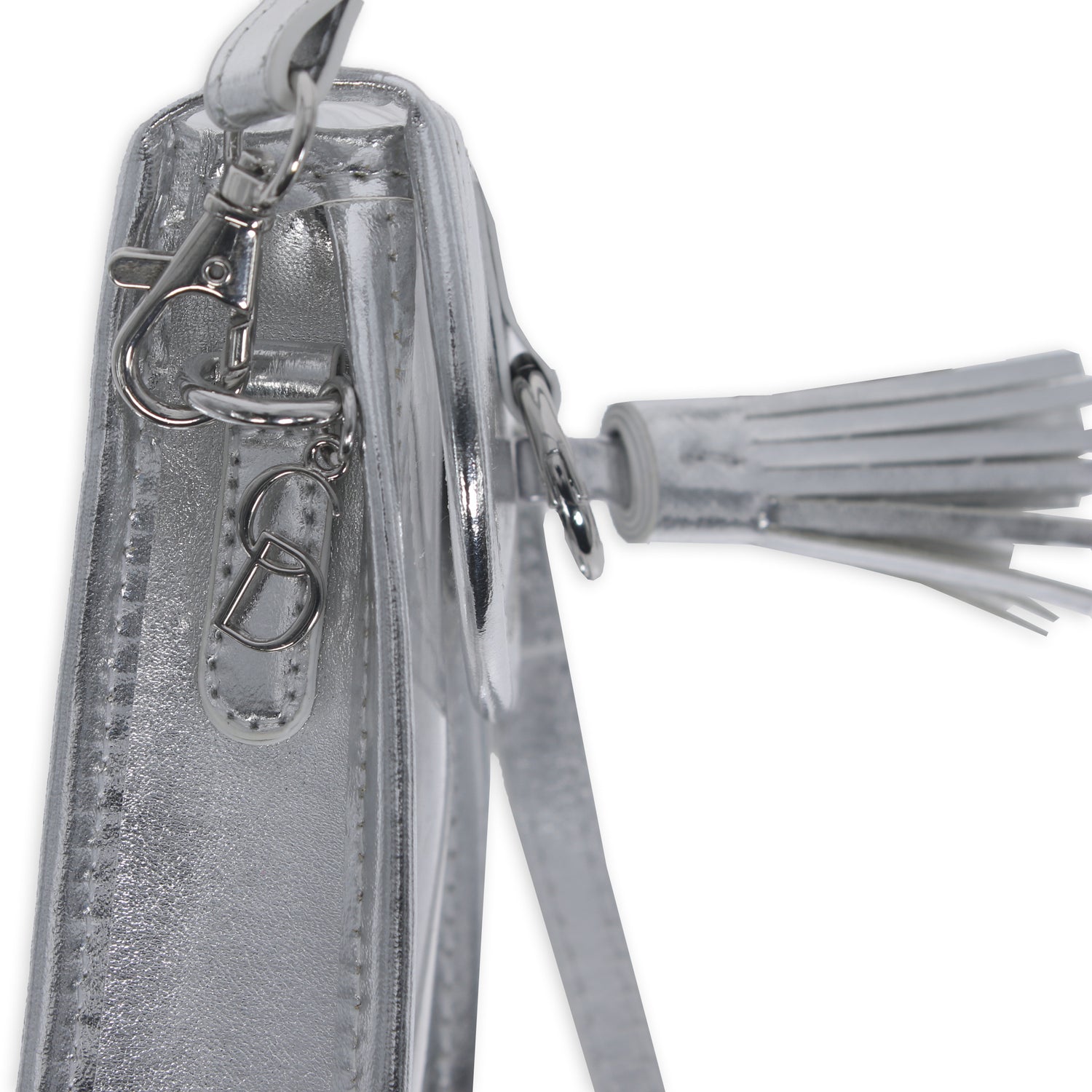 Cell Phone Crossbody- Clear Pvc/ Silver