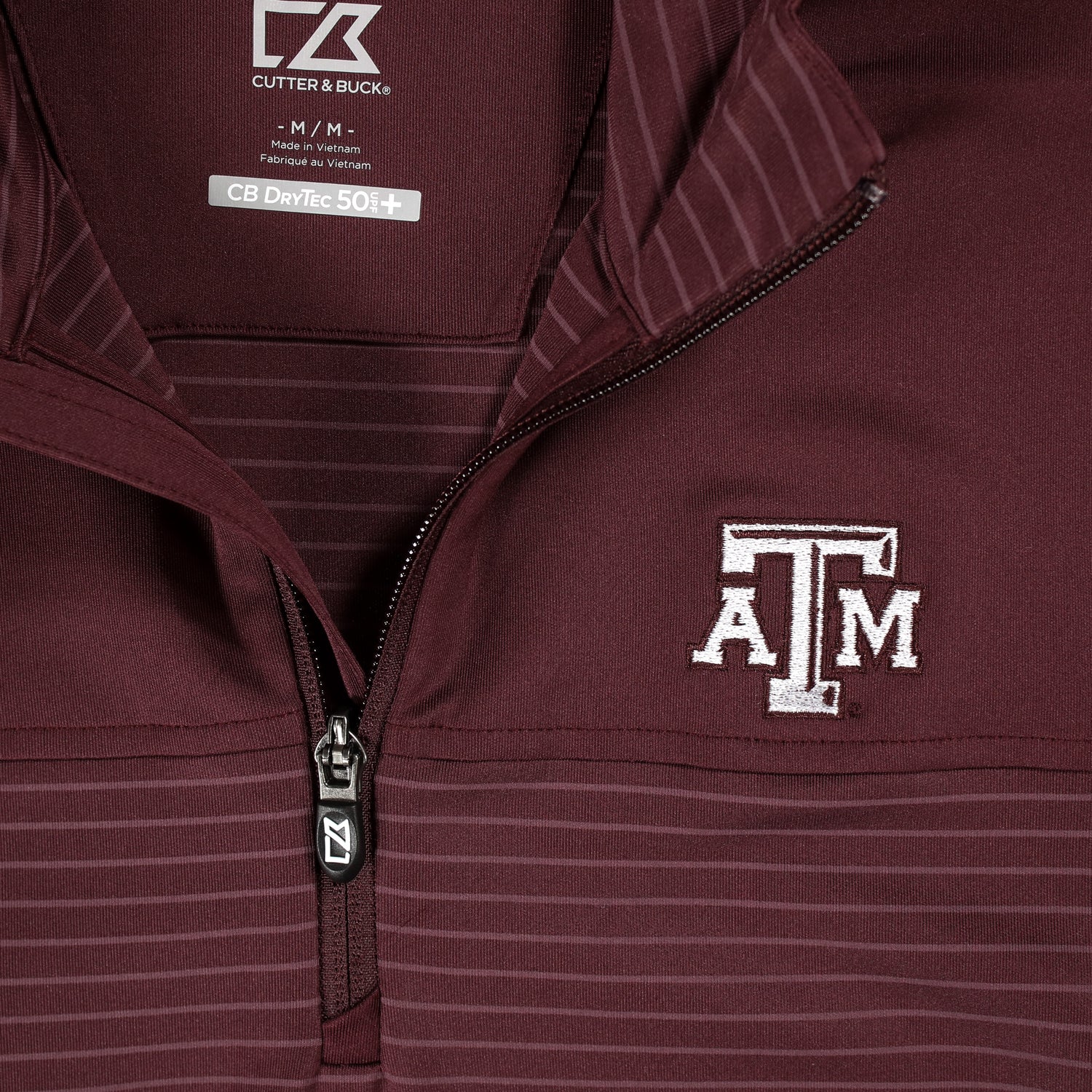 Texas A&M Cutter & Buck Traverse Stripe Half Zip