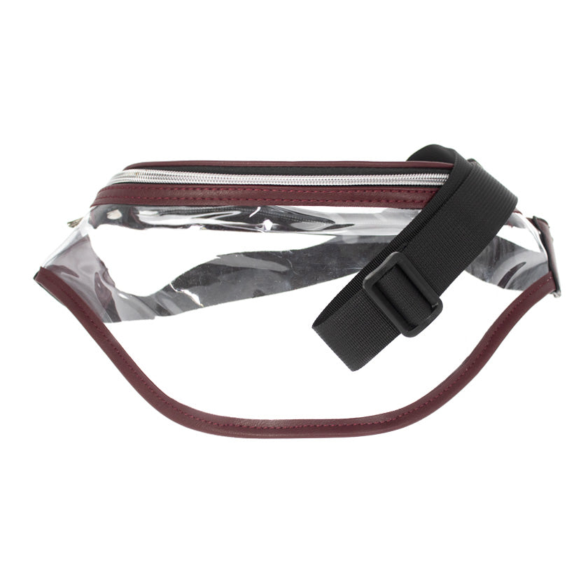Clear Fanny Pack with Maroon Straps