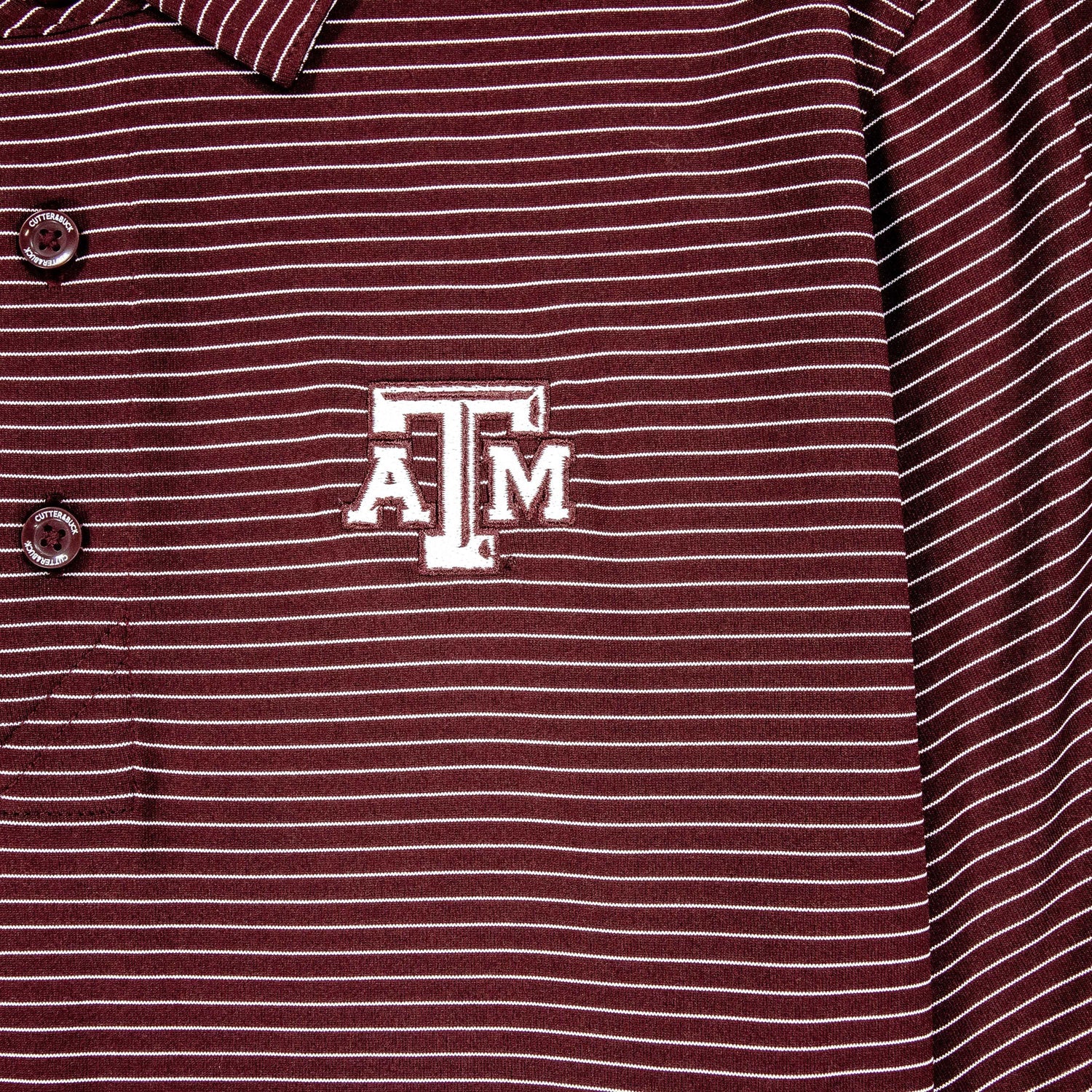 Texas A&M Cutter & Buck Forge Pencil Stripe Polo