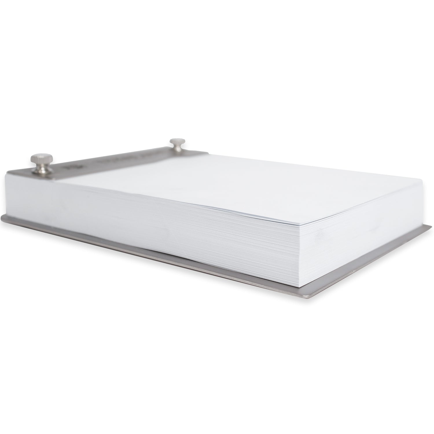 SILVER NOTEPAD WITH PAPER ENGRAVED