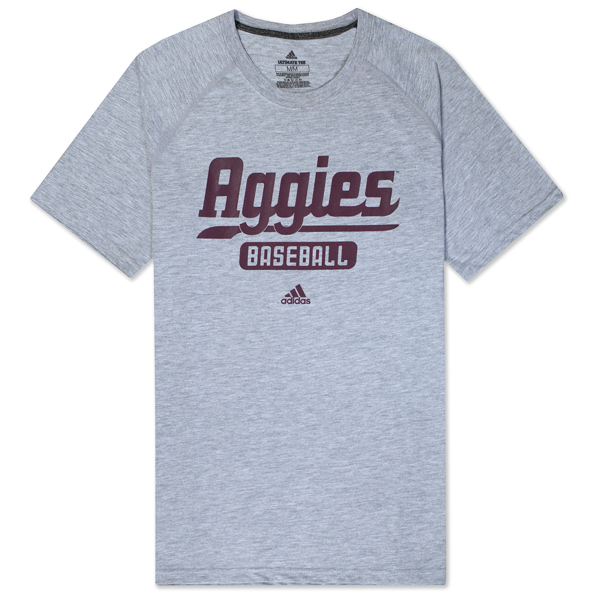Texas A&M Adidas Baseball Script Sweep T-Shirt
