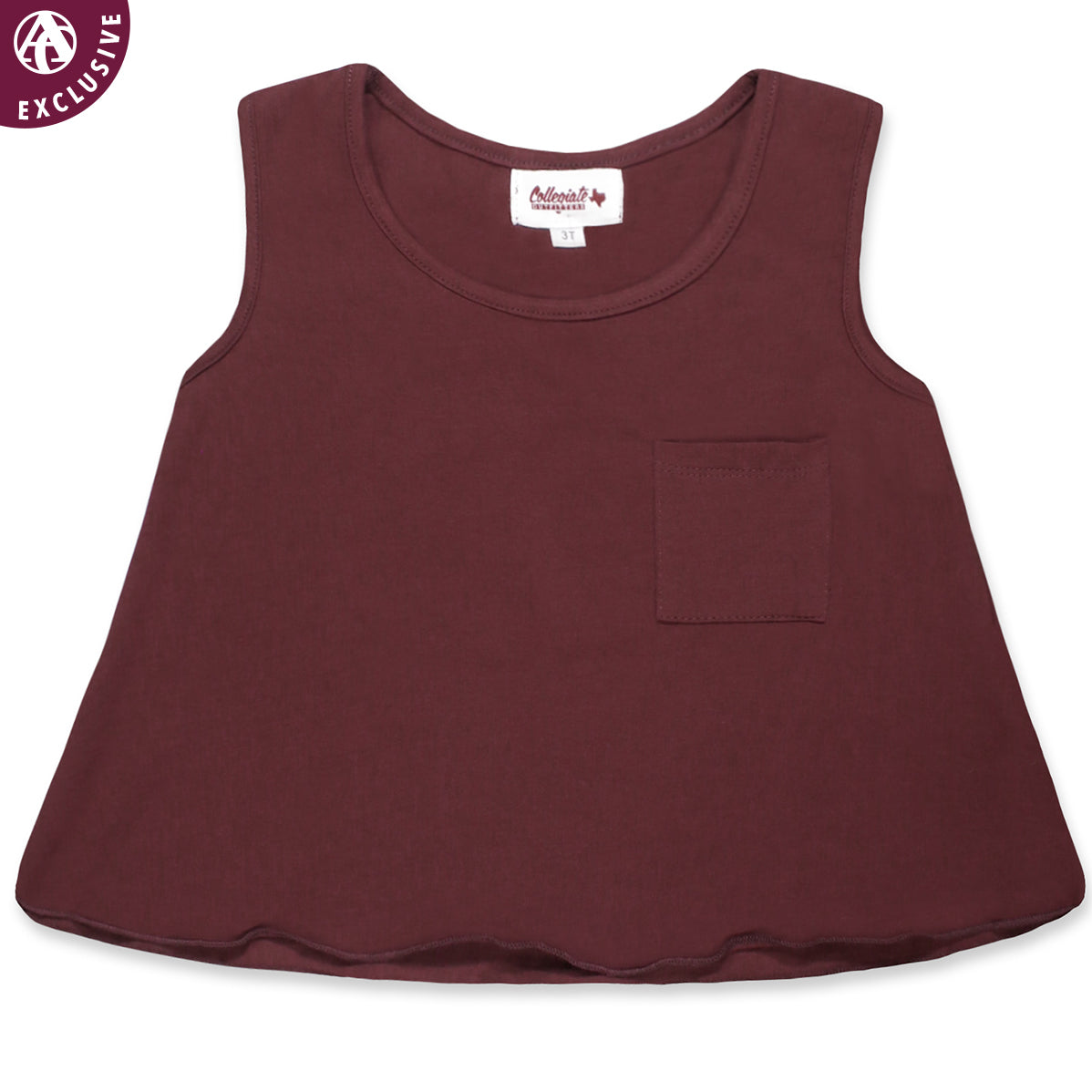 Maroon Toddler Girls Pocket Tank Top