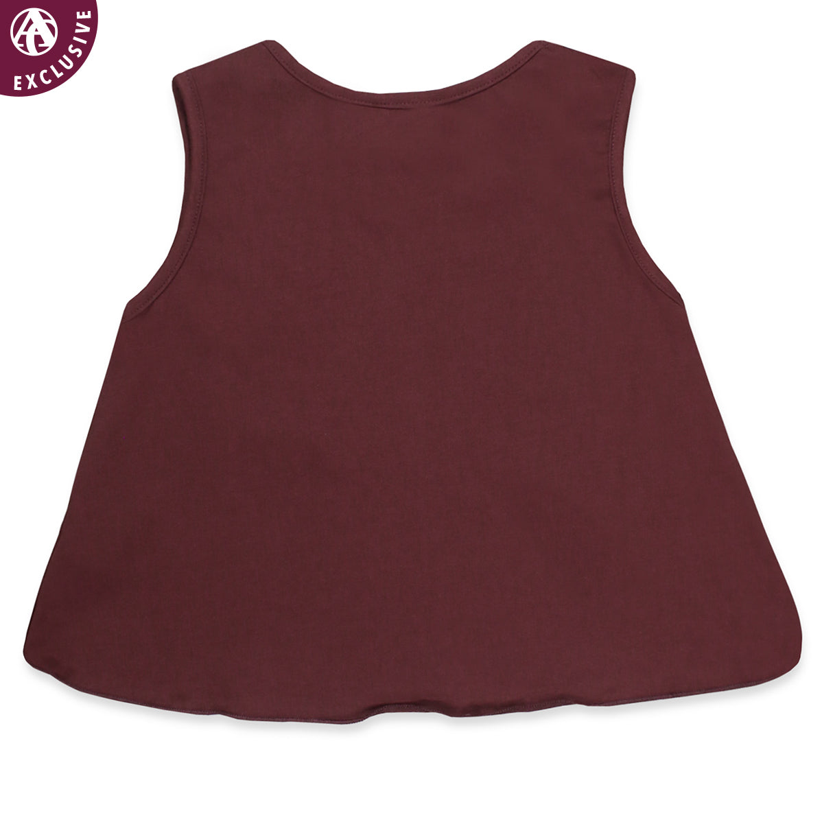 Maroon Toddler Girls Pocket Tank Top