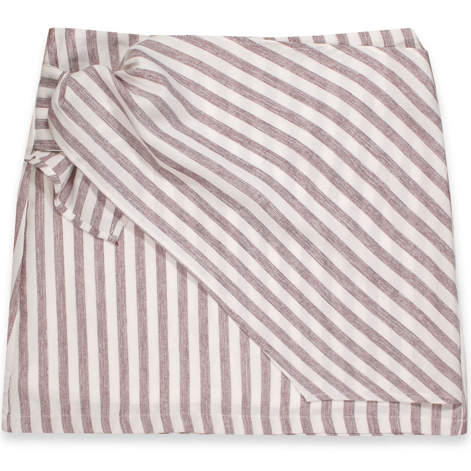 Maroon & White Striped Tie Skirt