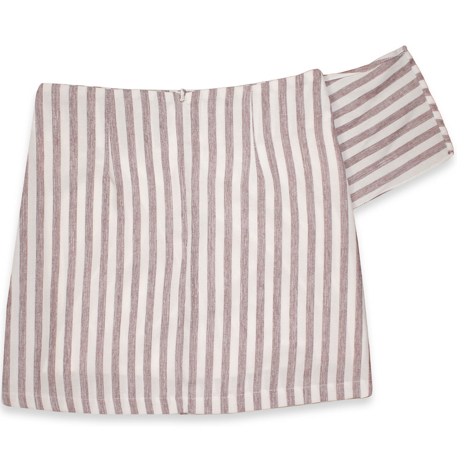 Maroon & White Striped Tie Skirt