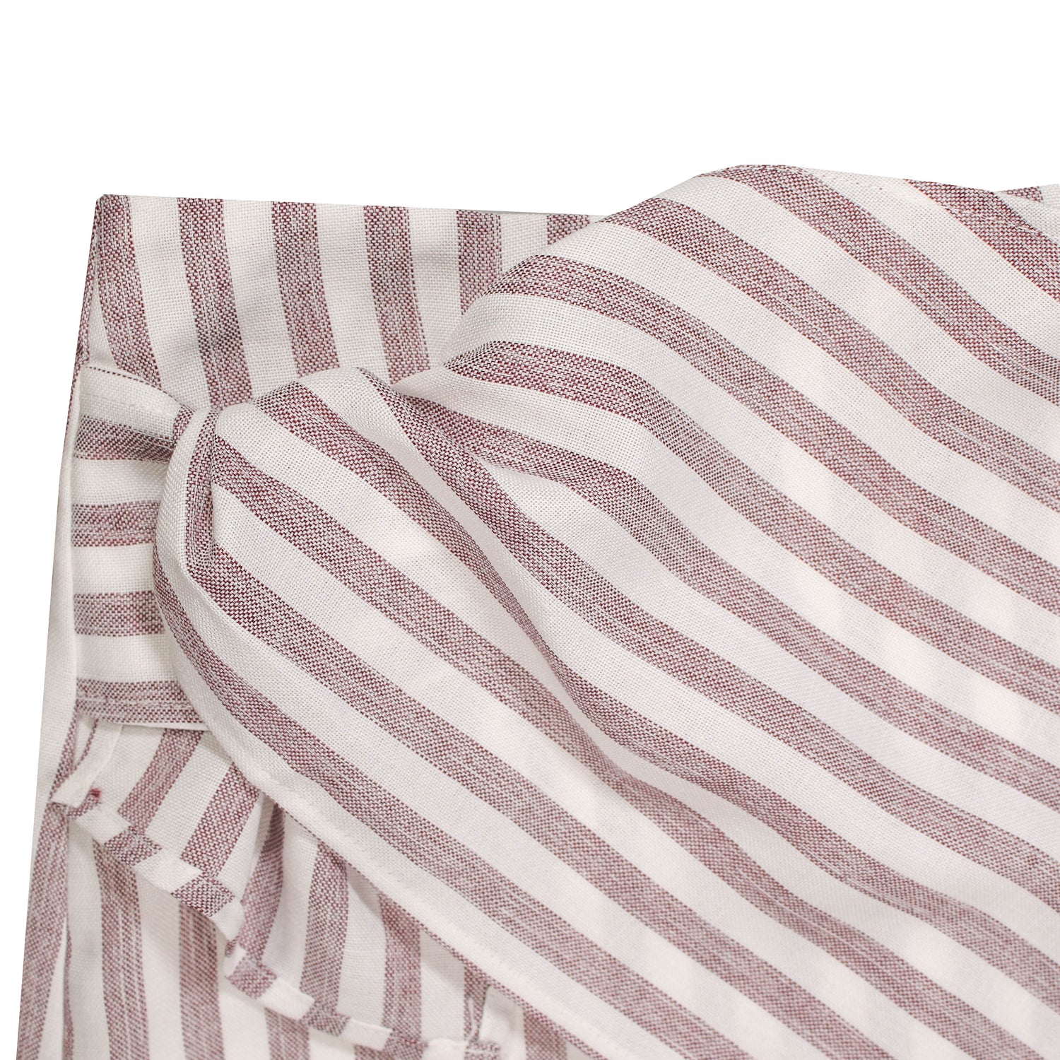 Maroon & White Striped Tie Skirt