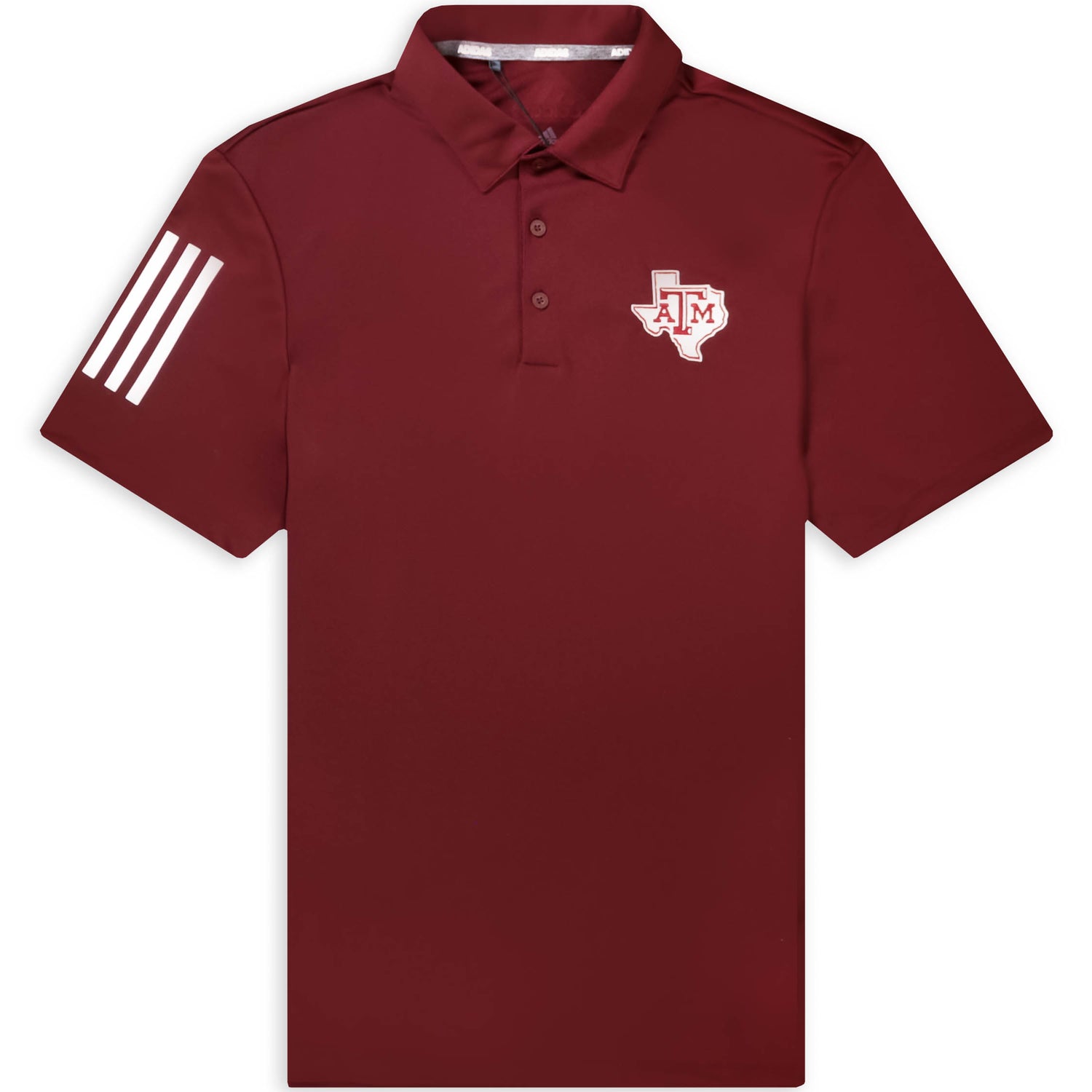 Texas A&M Adidas Lone Star 3 Stripe Polo