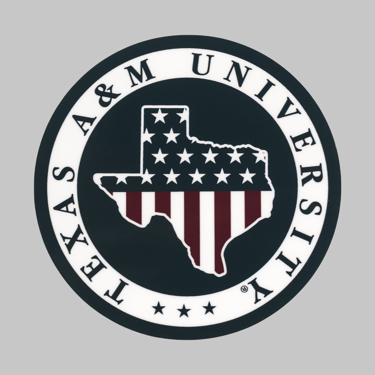 Texas A&M American Flag Circle Dizzler Sticker