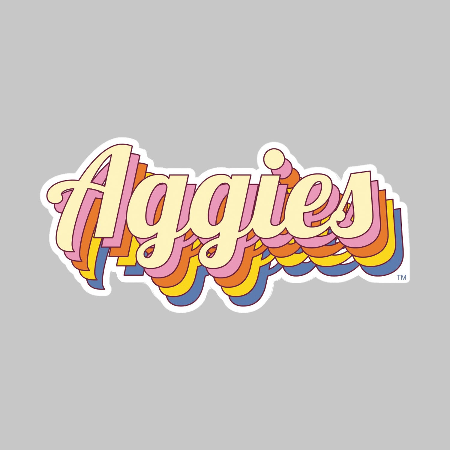 Texas A&M Cursive Layered Aggies Dizzler Sticker