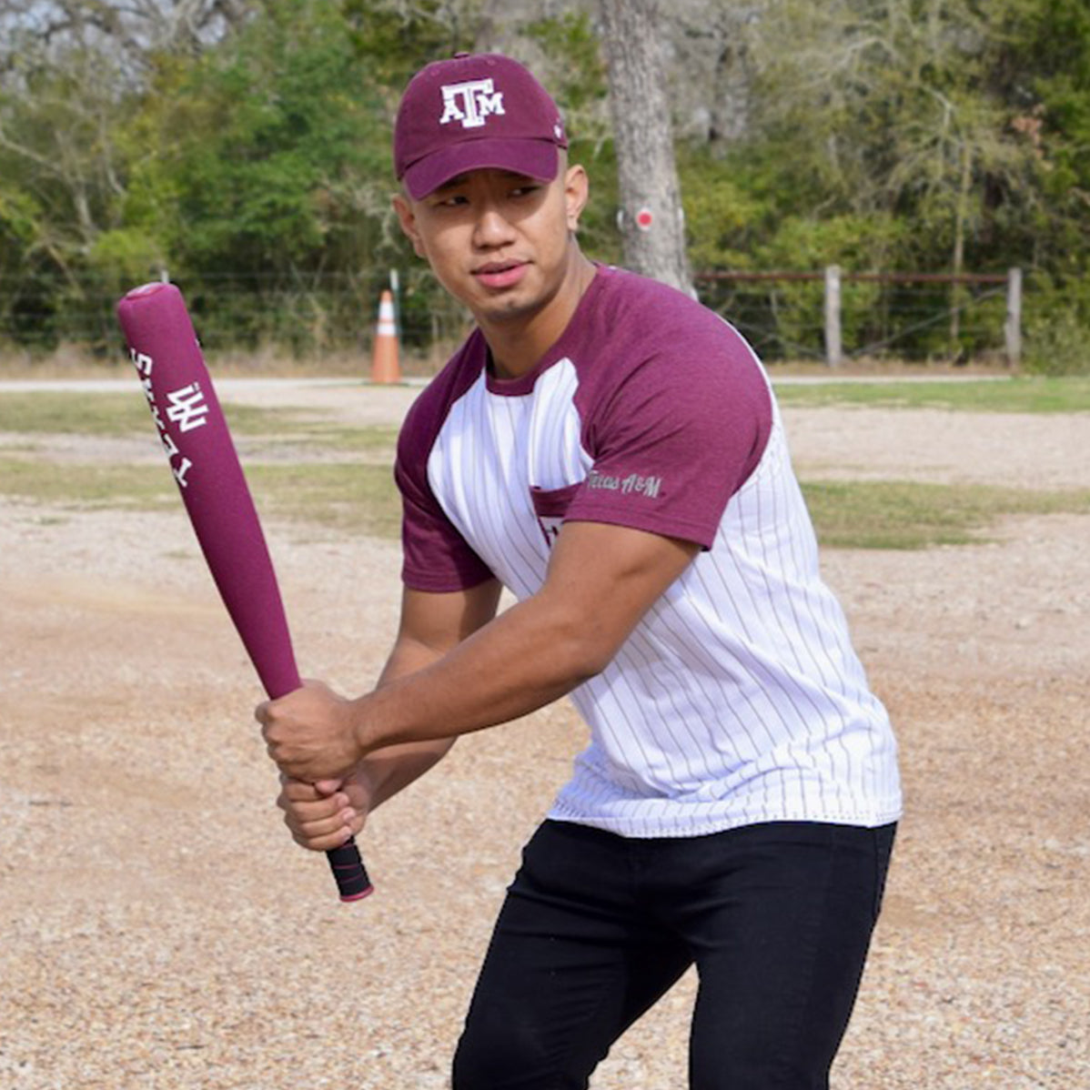 Texas A&M Colosseum Pinstripe Baseball Tee