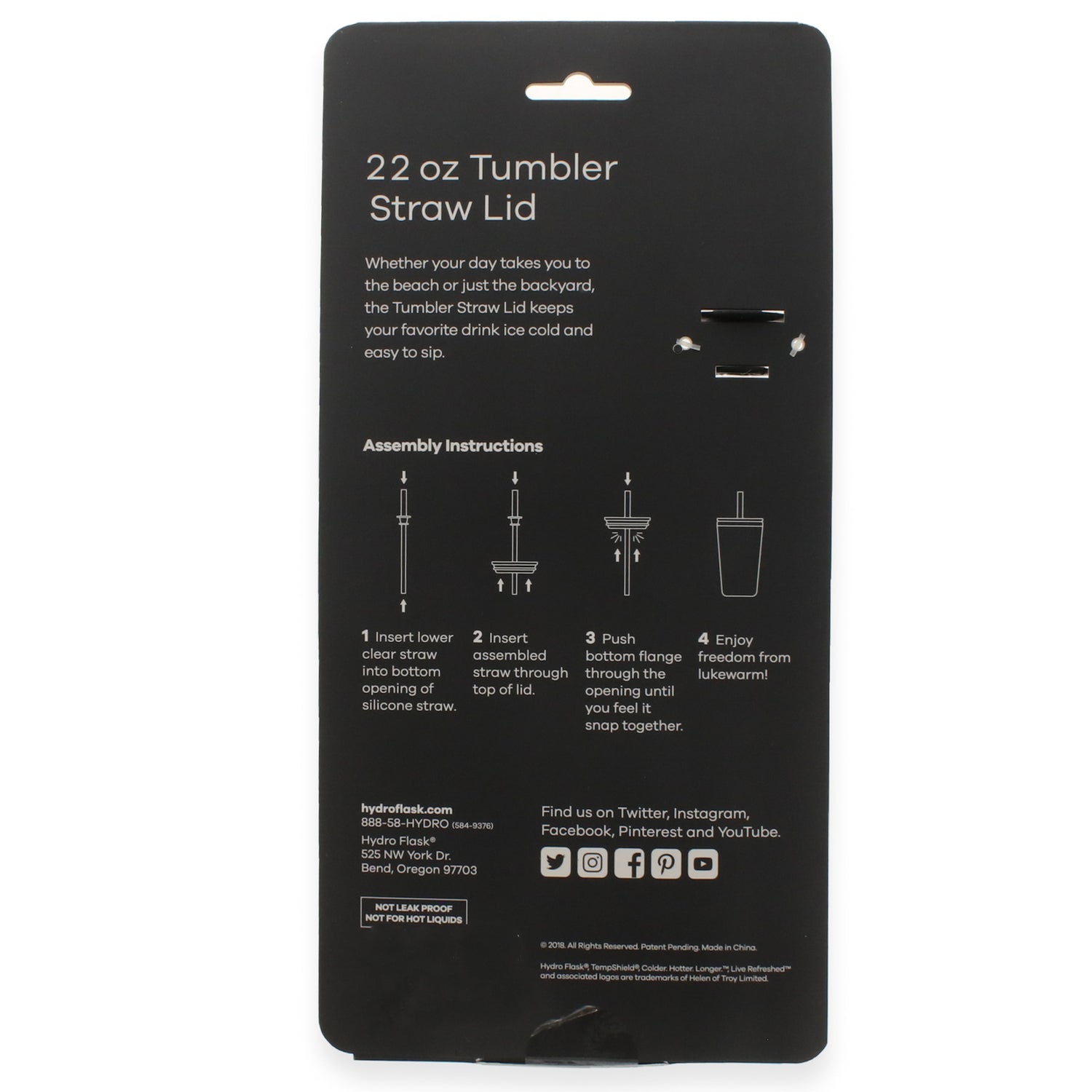 Hydro Flask 22Oz Tumbler Lid Straw