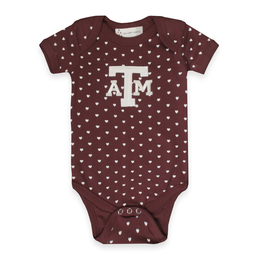 Texas A&M Infant Heart Lap Shoulder Creeper