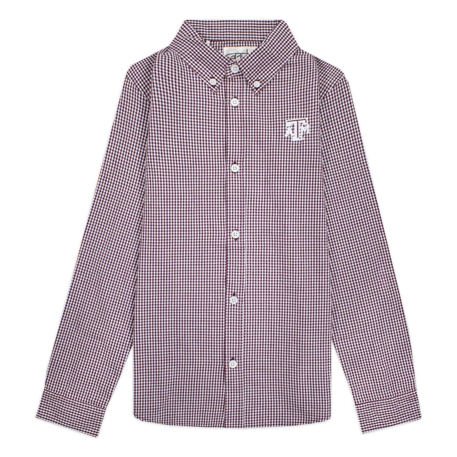 Texas A&M Garb Cole Youth Woven Gingham Button Down