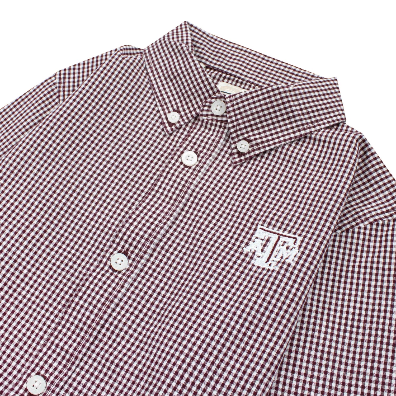 Texas A&M Garb Cole Youth Woven Gingham Button Down