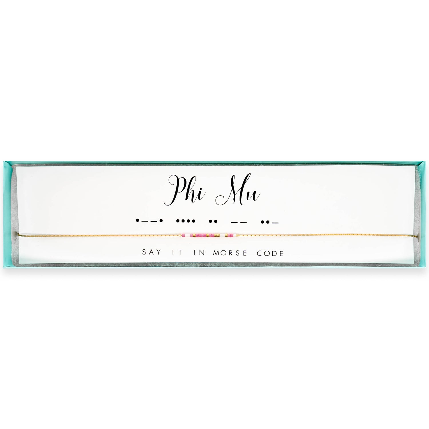 Phi Mu Morse Code Necklace
