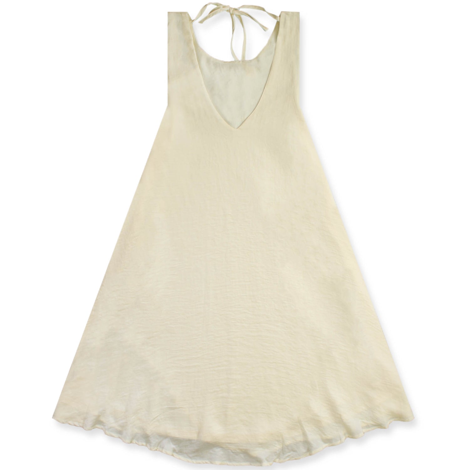 Keyhole BackTank Cream Dress