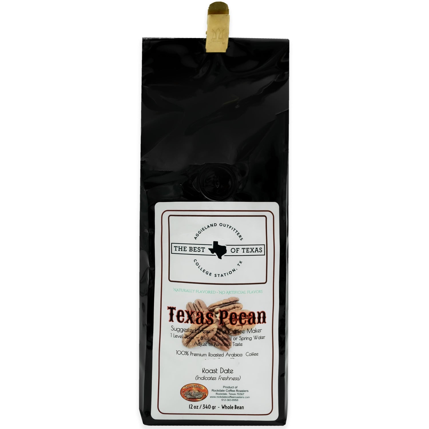 Rockdale Texas Pecan Coffee - Whole Beans 12 Oz
