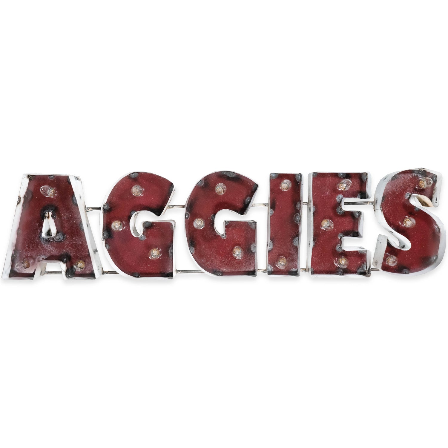 Block Aggies Metal Sign With Lights
