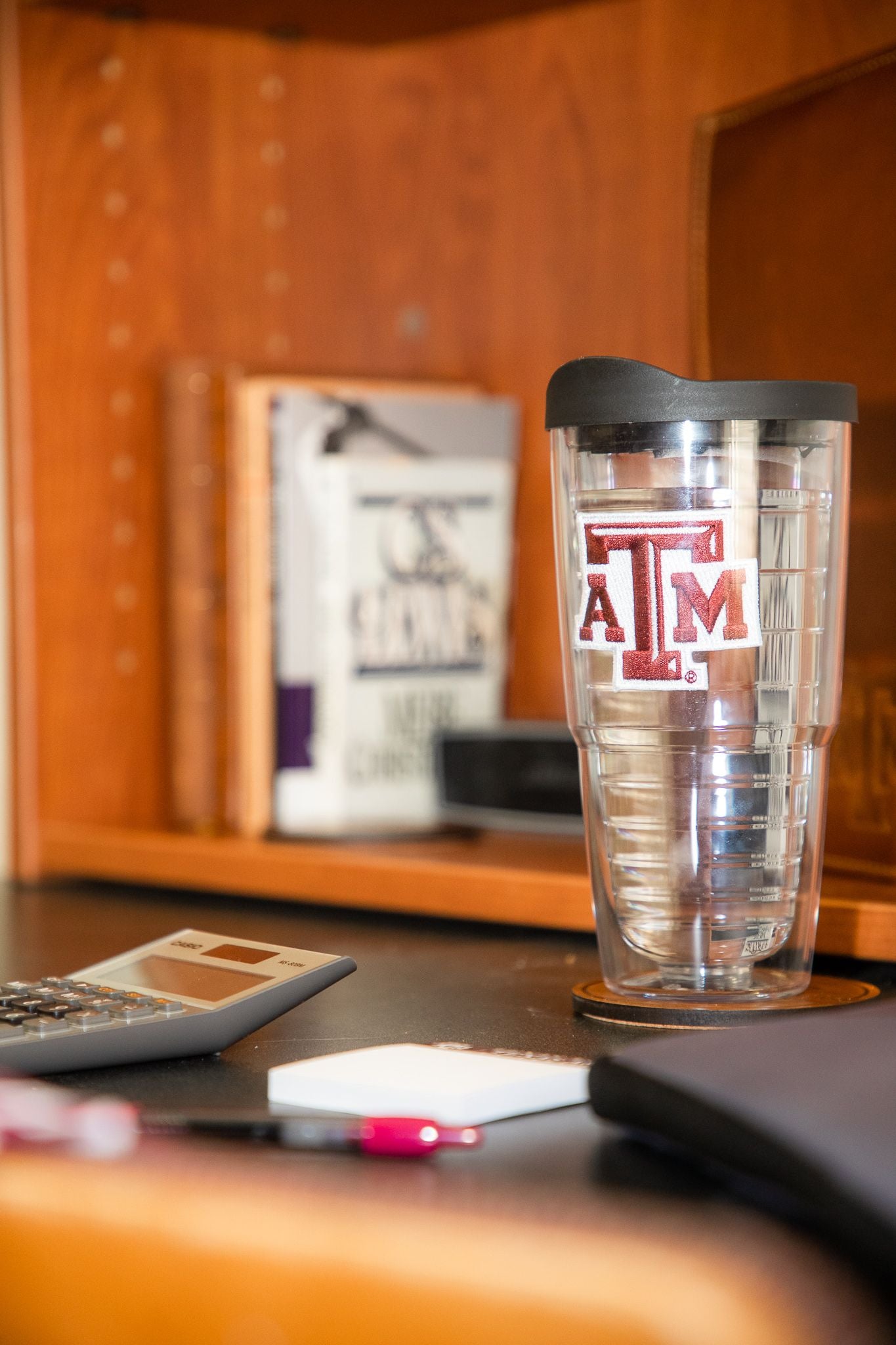 Texas A&M Embroidered Clear Plastic Tumbler 16 Oz