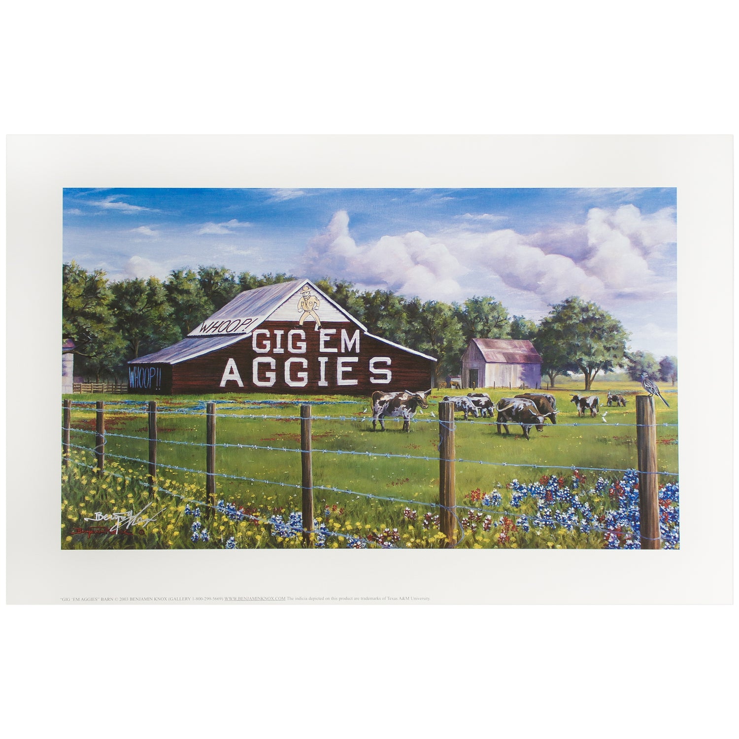 Texas A&M Benjamin Knox Gig'Em Aggies Barn Print