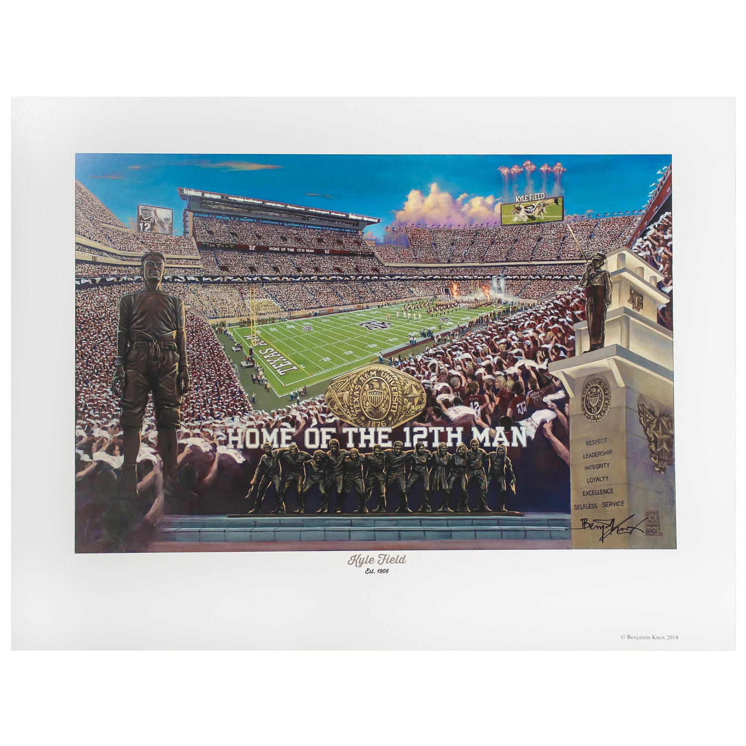 Texas A&M Benjamin Knox New Kyle Field Print