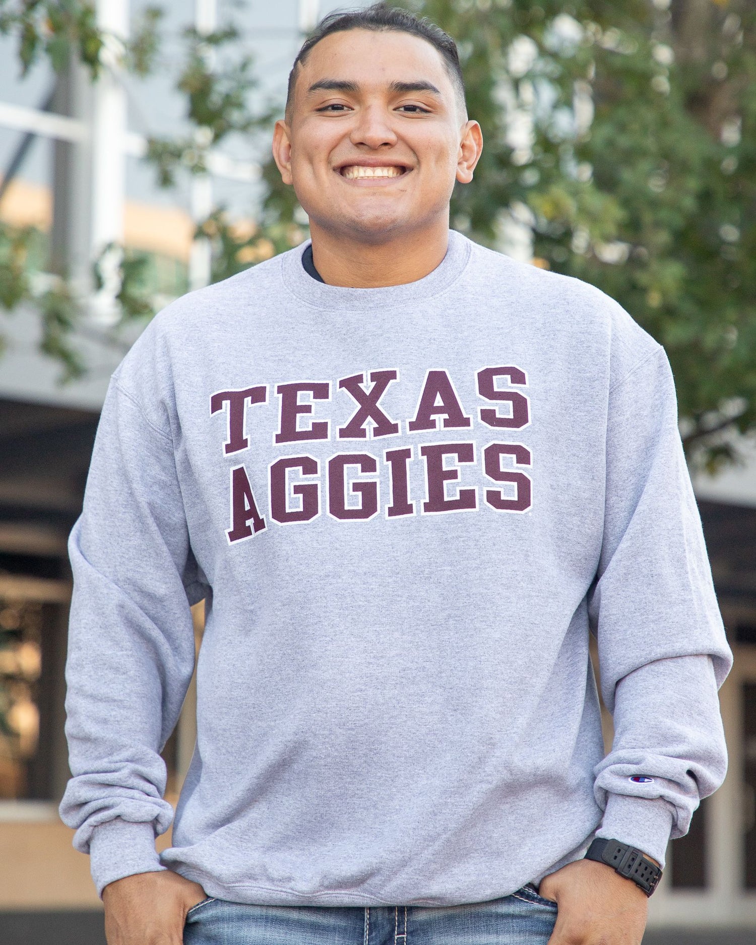 Texas A&M Champion Texas Aggies Grey Powerblend Crewneck