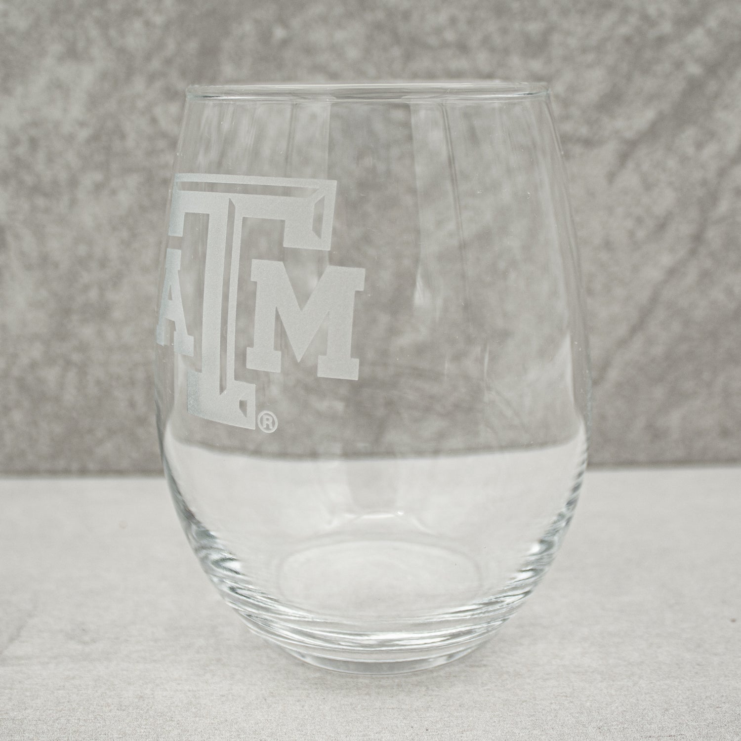 Texas A&M Campus Crystal Stemless Wine Set