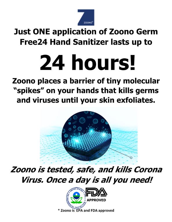 Zoono 24-Hour Hand Sanitizer - 150Ml