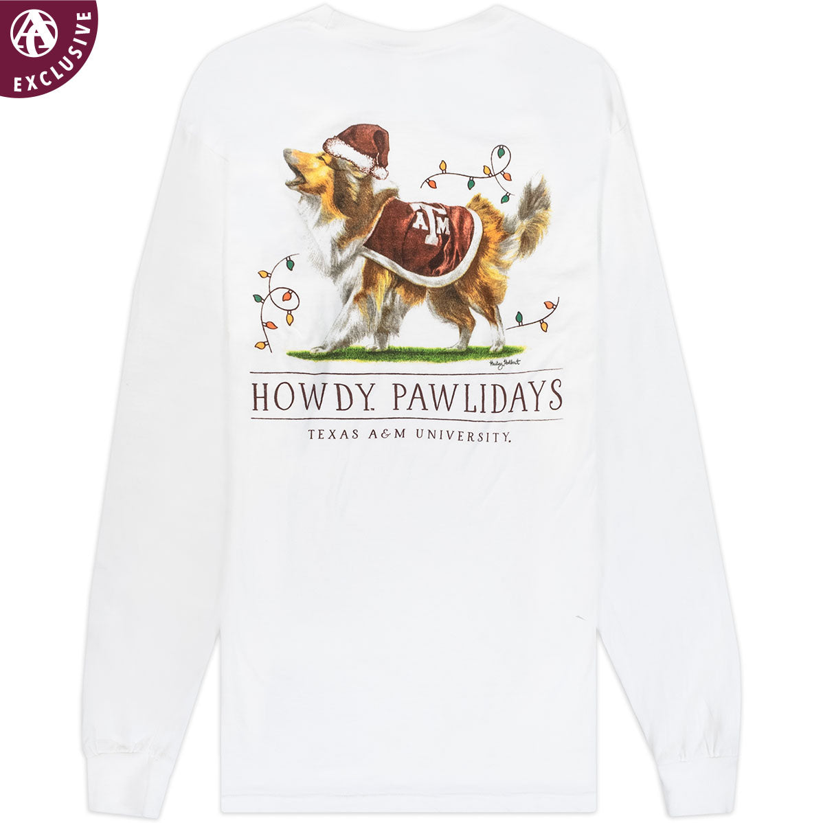 Texas A&M Reveille Howdy Pawlidays Long Sleeve T-Shirt
