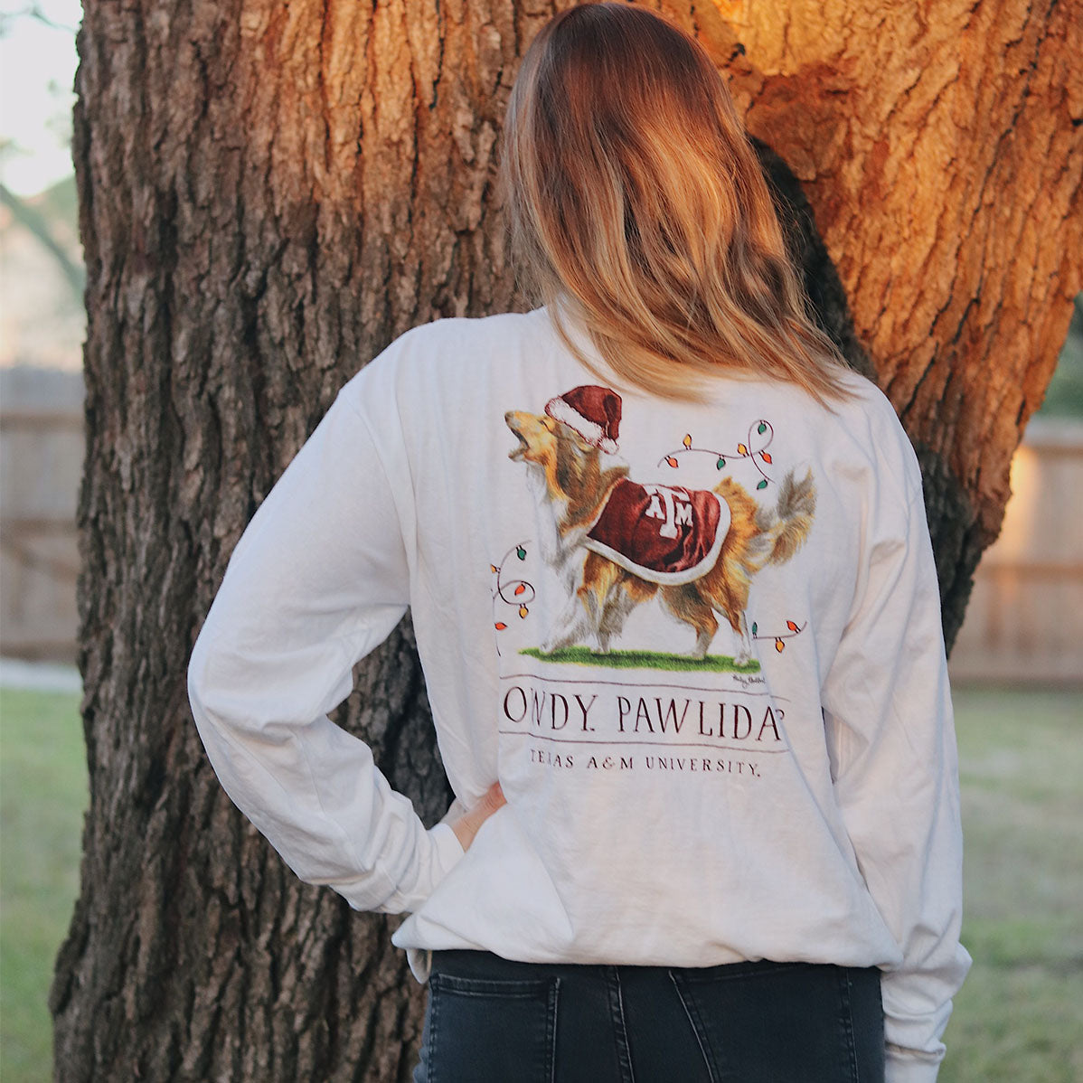 Texas A&M Reveille Howdy Pawlidays Long Sleeve T-Shirt