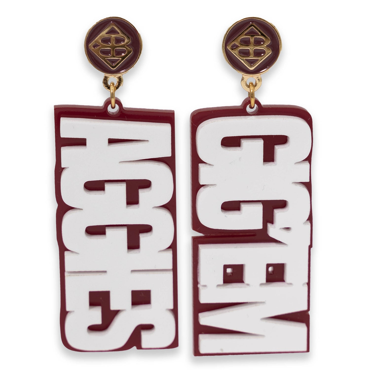 Layered Gig'Em Aggies Earrings