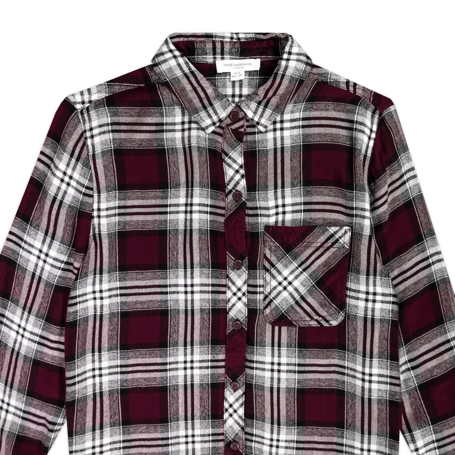 Maroon Charley Texture Plaid Shirt