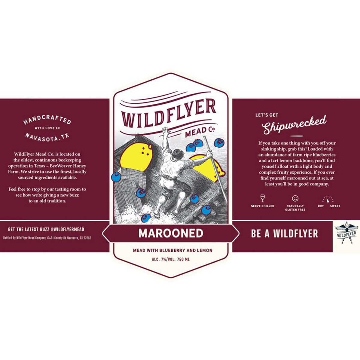 In Store Pickup Or Local Delivery Only: Wildflyer Mead Marooned Bluebe