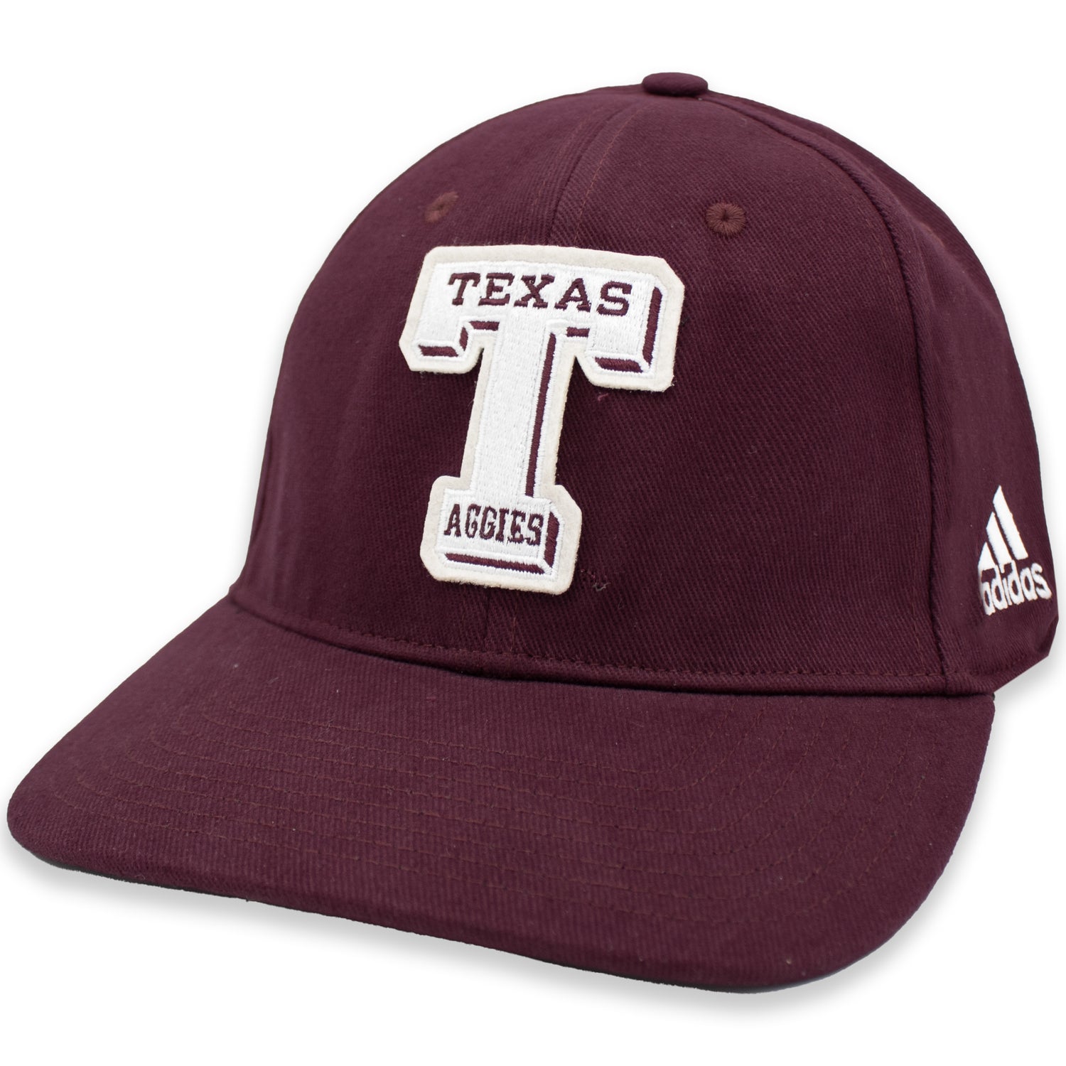 Texas A&M Aggies Adidas Vault T Cotton Slouch Stretch Fitted Hat