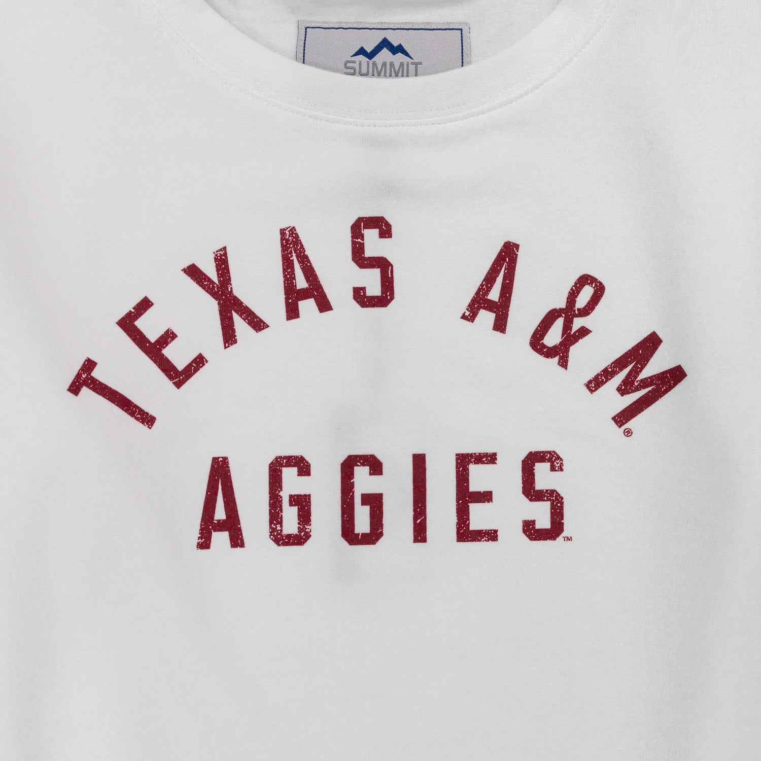 Texas A&M Aggies Flowy Fleece Rolled Short-Sleeve Crop Top