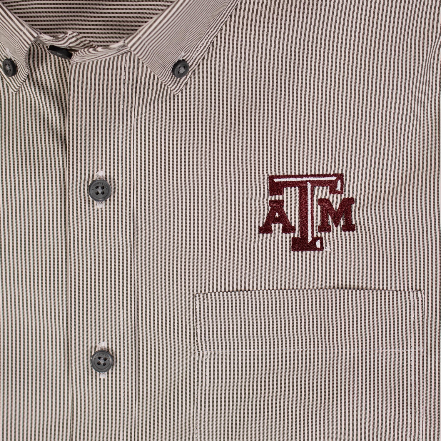 Texas A&M Cutter & Buck Versatech Pinstipe Buttondown