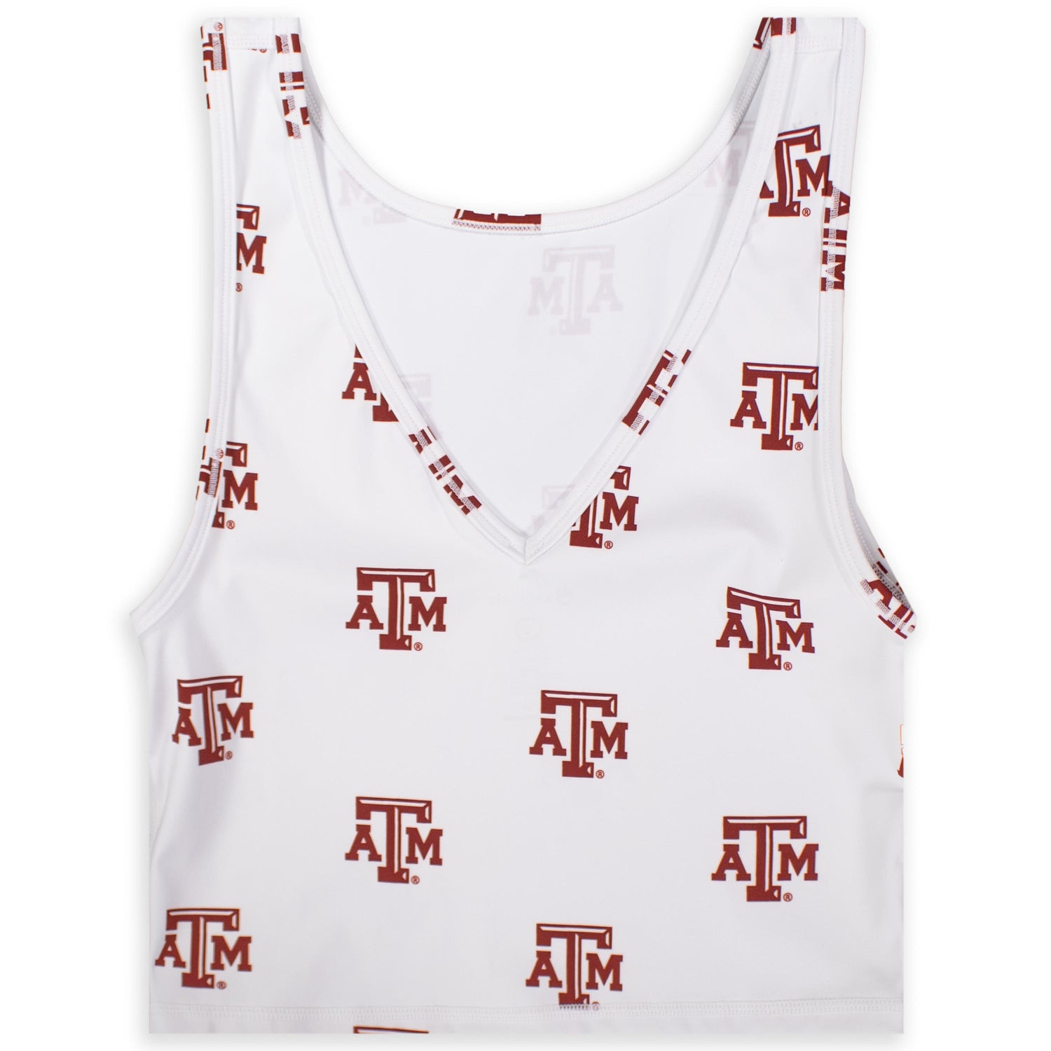 White ATM Crop Tank