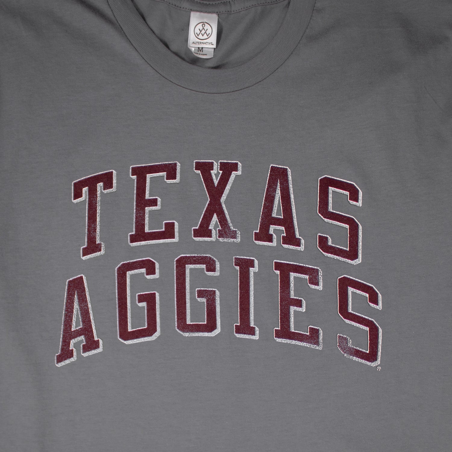 Texas A&M Aggies Organic Crew Grey T-Shirt