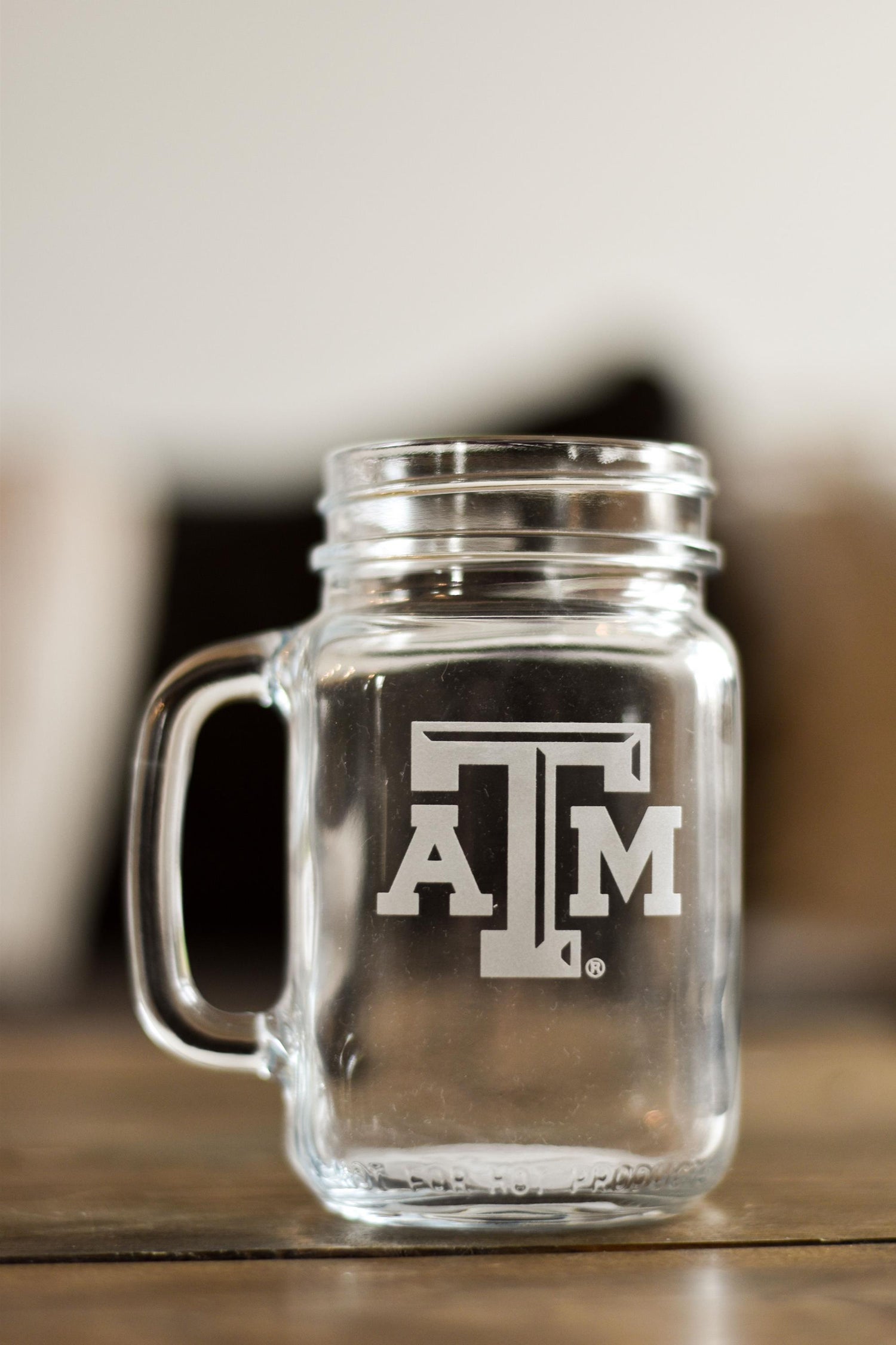 Texas A&M Mason Jar with Handle Glass 16 oz