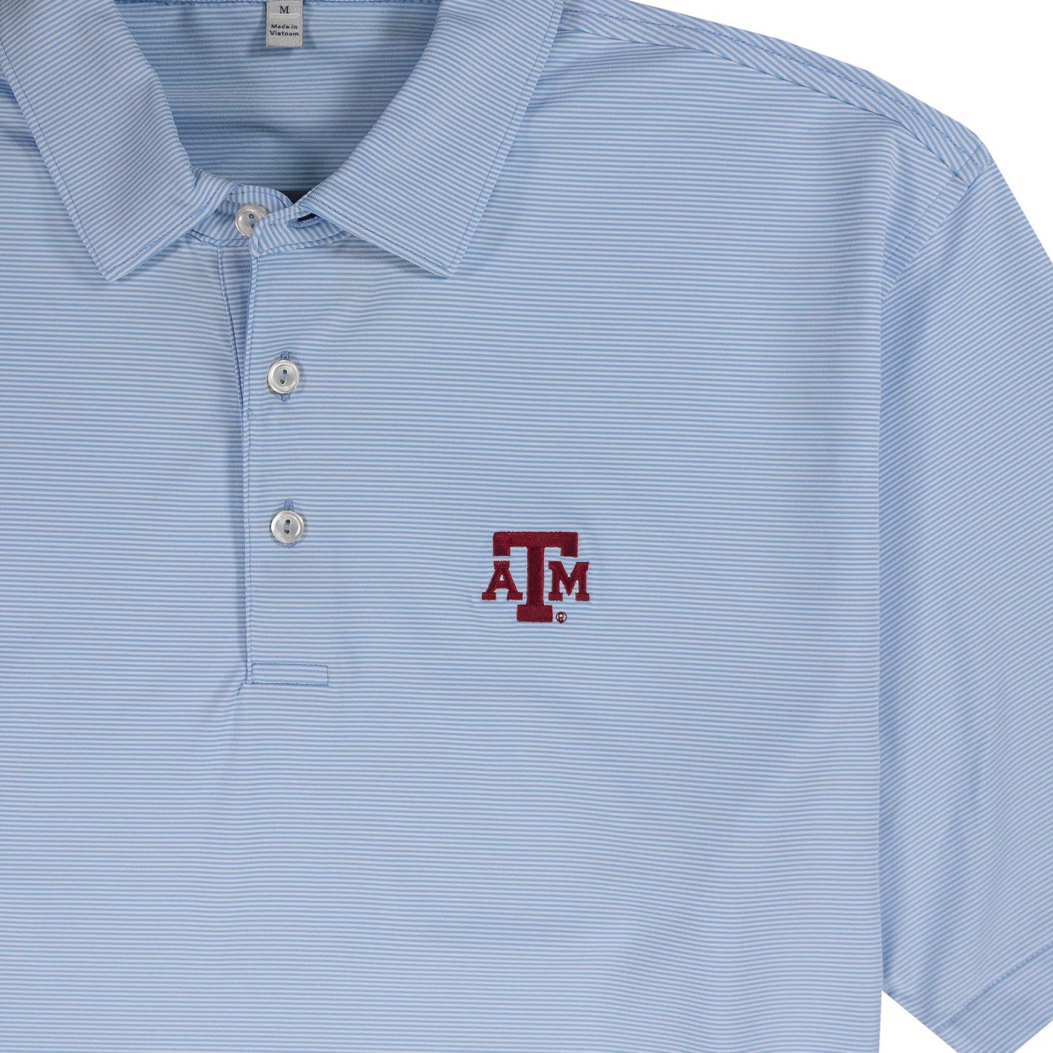 Texas A&M Peter Millar Jubilee Stripe Stretch Jersey Polo