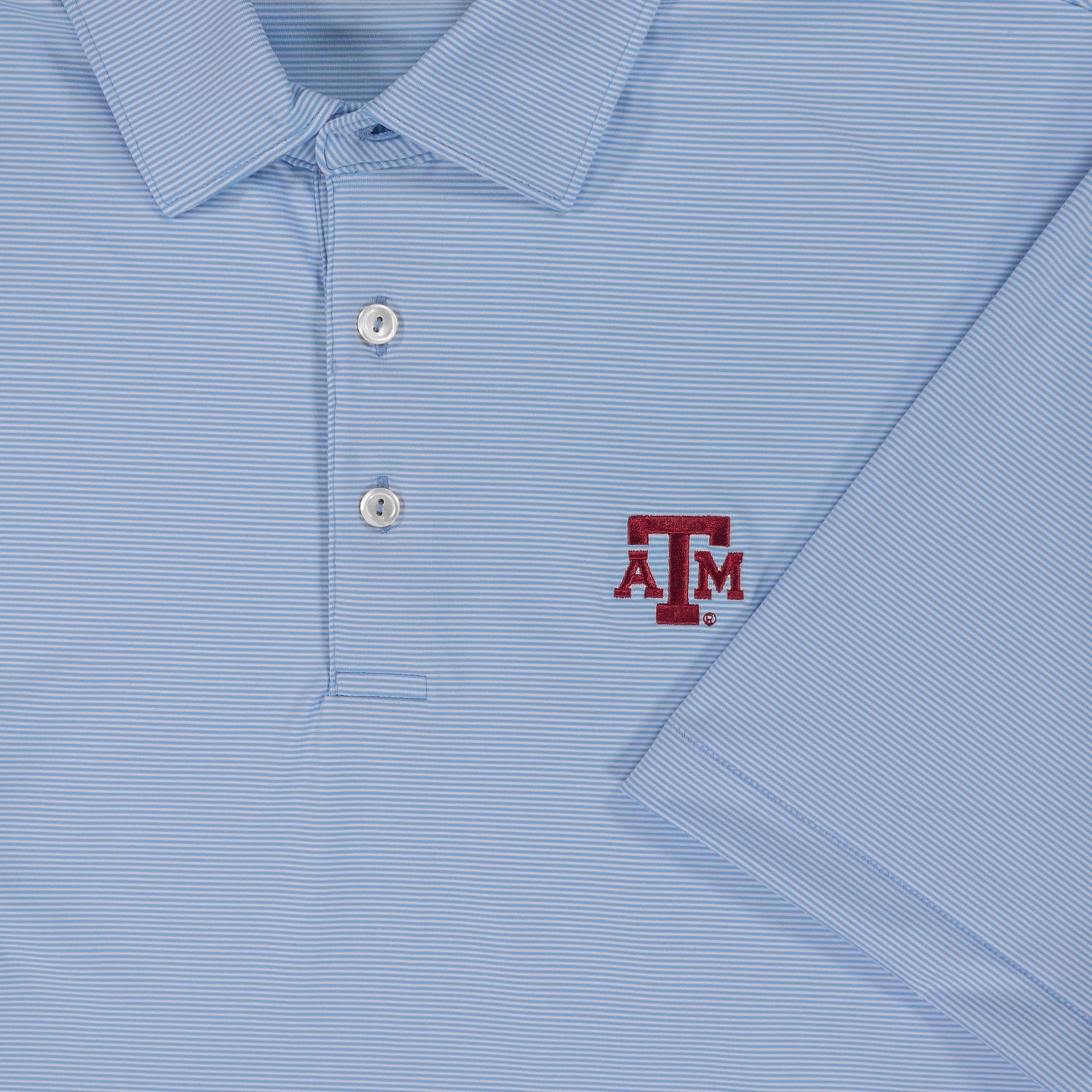 Texas A&M Peter Millar Jubilee Stripe Stretch Jersey Polo