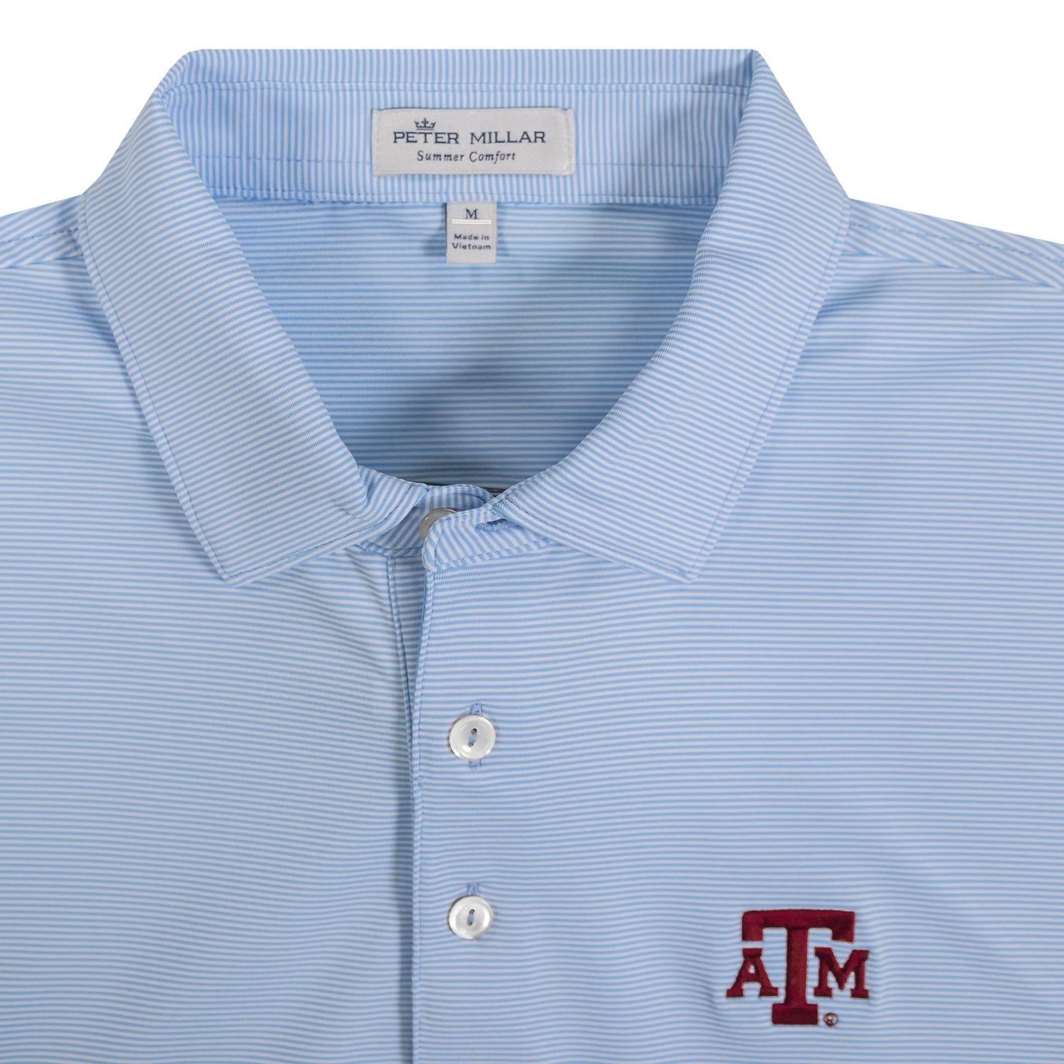 Texas A&M Peter Millar Jubilee Stripe Stretch Jersey Polo