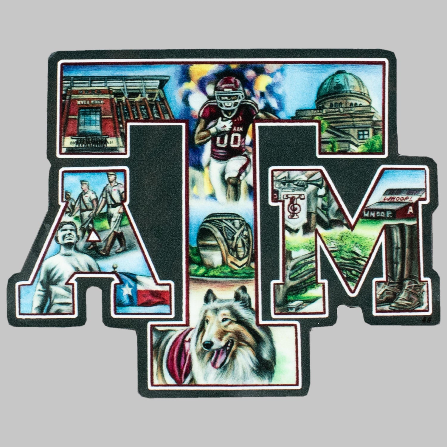Texas A&M Picture Block Atm Dizzler Sticker