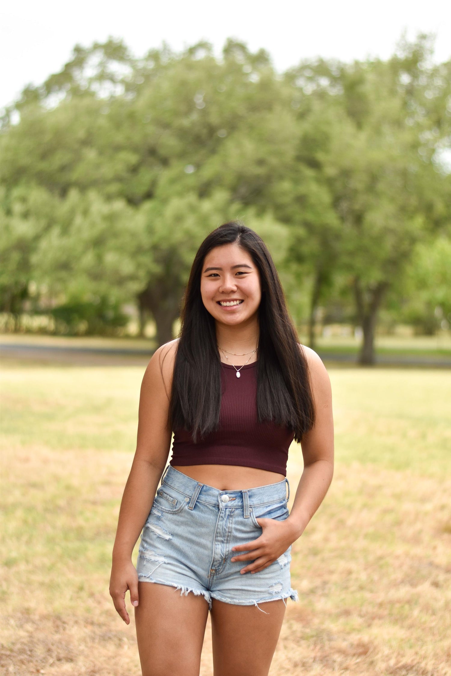 Maroon High Neck Ribbed Top