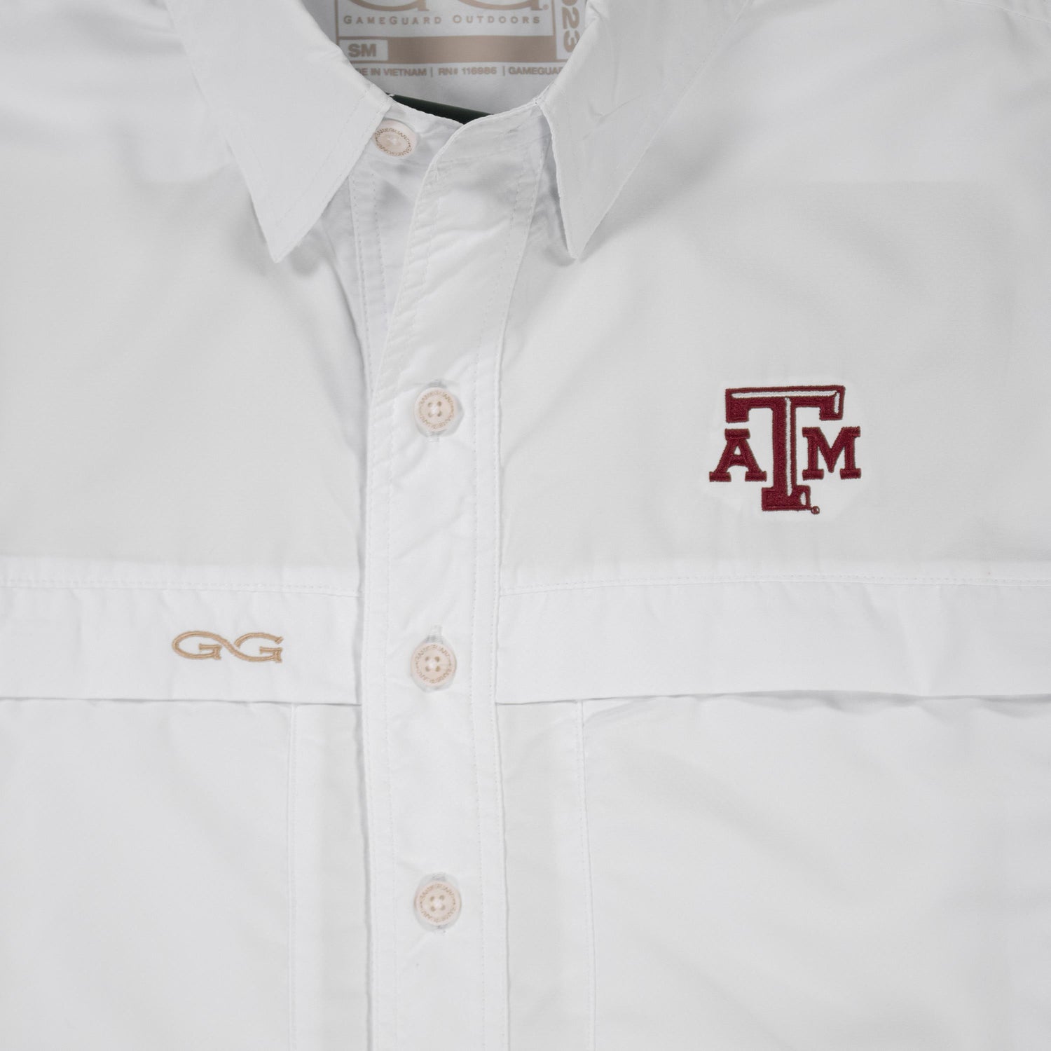 Texas A&M GameGuard Men's White MicroFiber Button Down Shirt