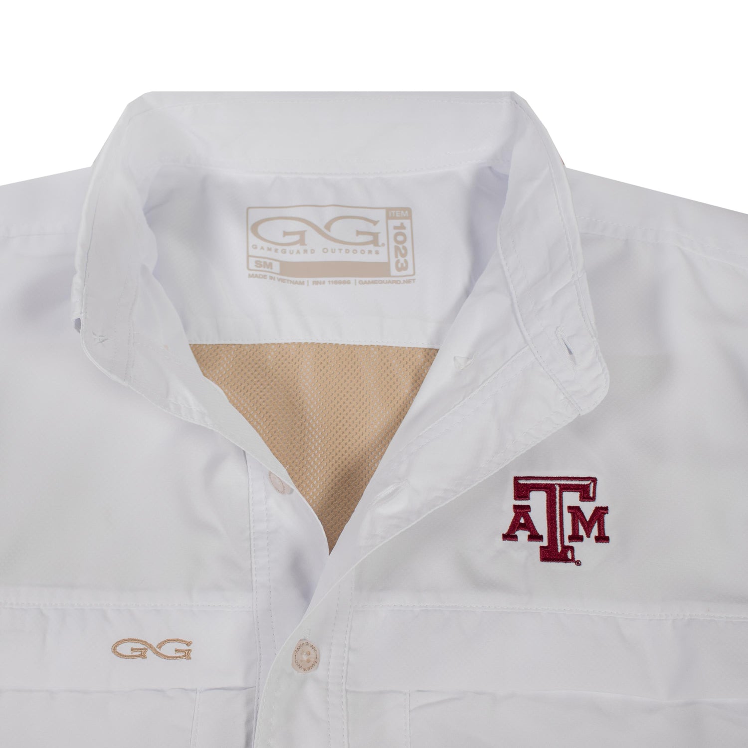 Texas A&M GameGuard Men's White MicroFiber Button Down Shirt