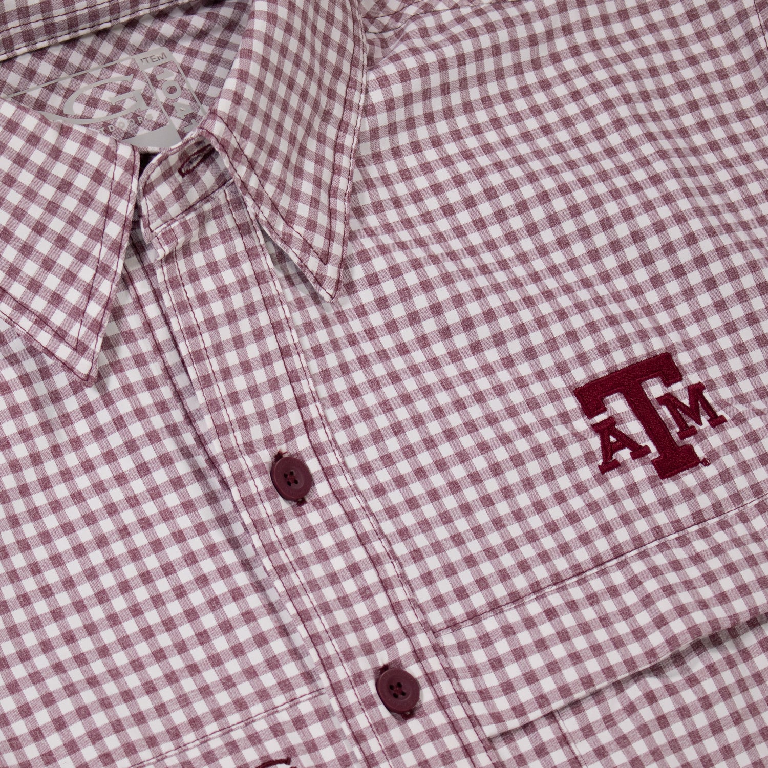 Texas A&M GameGuard Men's Gingham MicroFiber Button Down Shirt