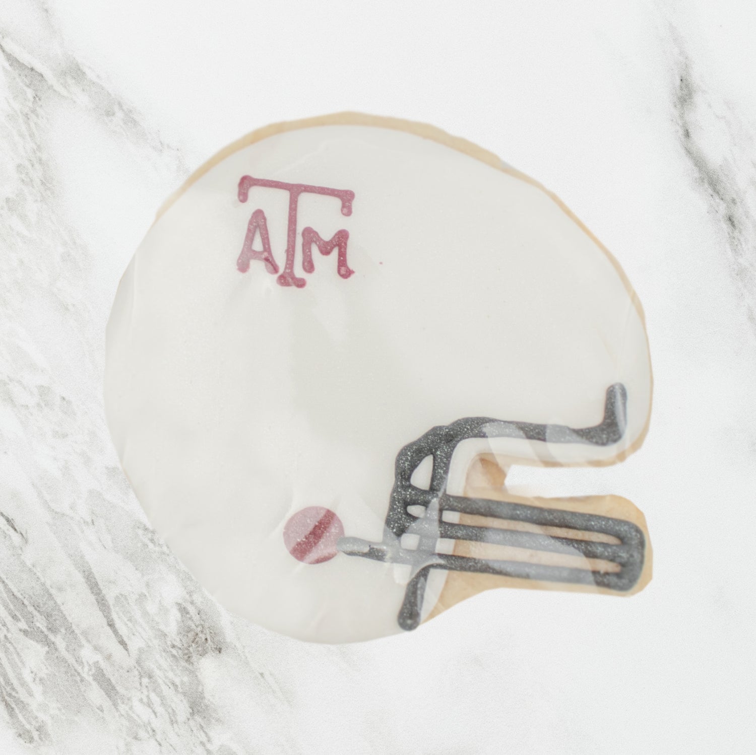 Texas A&M White Football Helmet Cookie